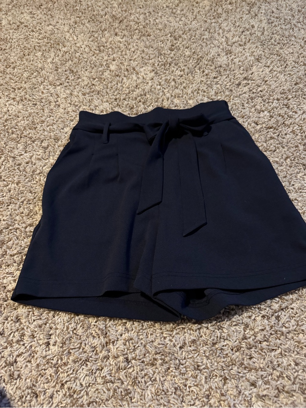 Ci Sono Black High-Waist Tie-Belt Shorts